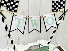 Load image into Gallery viewer, muted pastel green monster truck personalized cake topper

