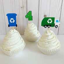 Load image into Gallery viewer, trash truck cupcake toppers
