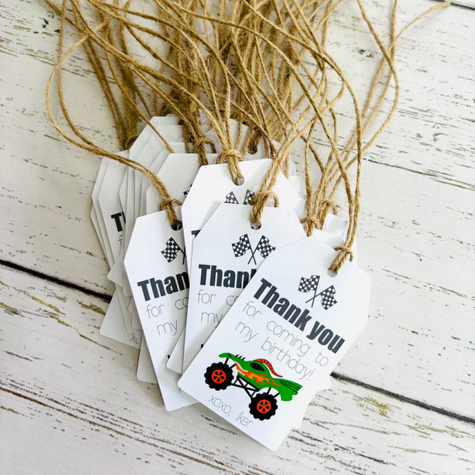 Monster Jam Party Favor Tags