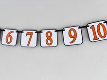 Load image into Gallery viewer, black orange and white racing first birthday monthly photo banner
