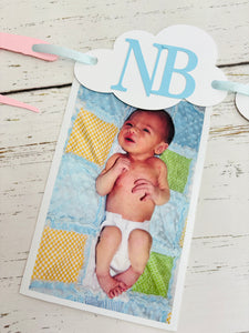 pink and grey airplane 1st birthday photo banner