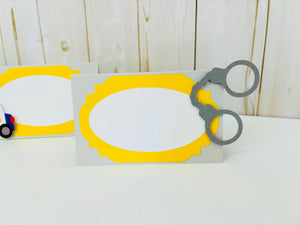 police themed party food tent cards