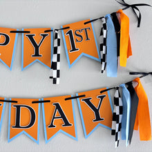 Load image into Gallery viewer, McLaren F1 racing inspired happy birthday banner 
