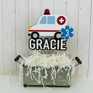 ambulance cake topper