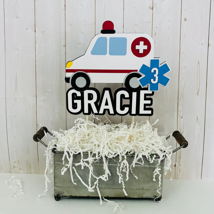 ambulance cake topper