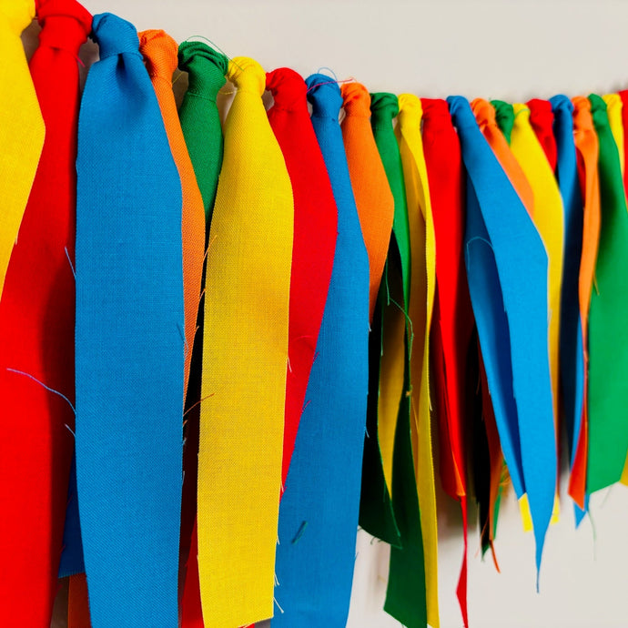 primary colors rag garland