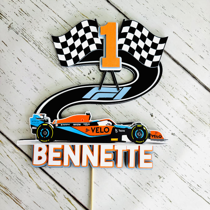 McLaren inspired Formula One racing cake topper