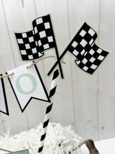Load image into Gallery viewer, muted pastel green monster truck personalized cake topper
