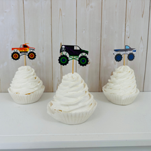 Load image into Gallery viewer, monster truck cupcake toppers
