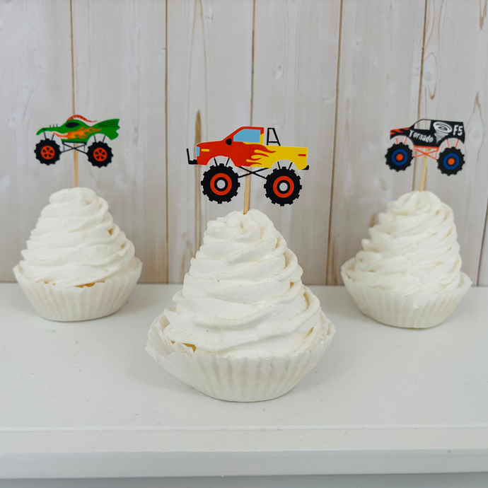 monster truck cupcake toppers