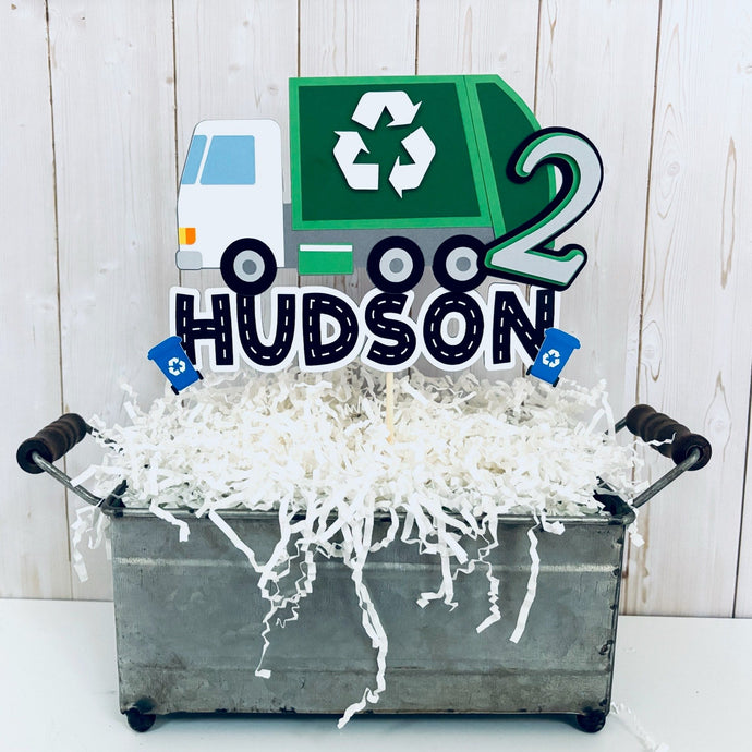 trash truck cake topper 