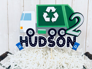 trash truck cake topper 