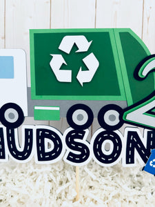trash truck cake topper 