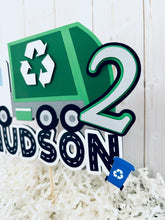 Load image into Gallery viewer, trash truck cake topper 
