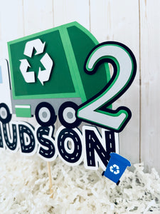 trash truck cake topper 