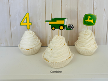 Load image into Gallery viewer, combine tractor cupcake toppers
