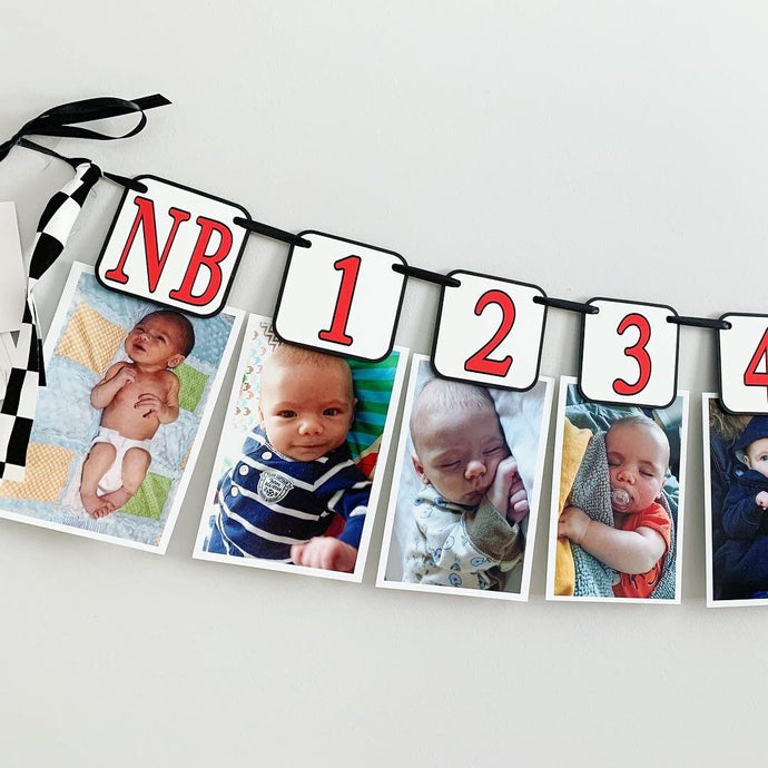 fast one themed first birthday photo banner