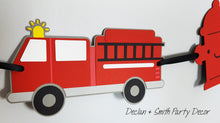 Load image into Gallery viewer, firetruck birthday decorations
