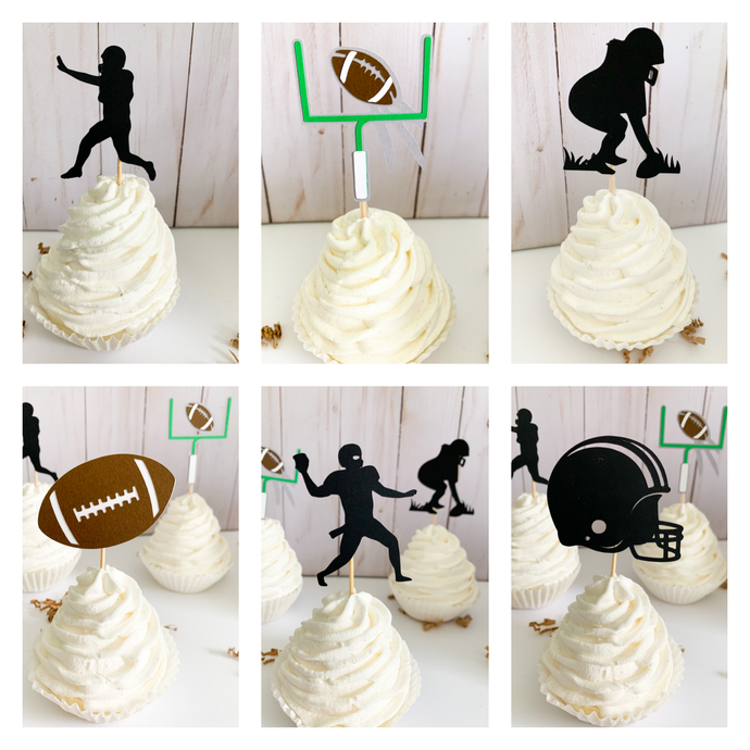 football cupcake toppers