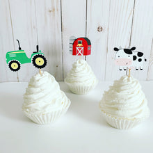 Load image into Gallery viewer, barnyard cupcake toppers

