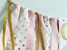 Load image into Gallery viewer, pink and gold first birthday decorations
