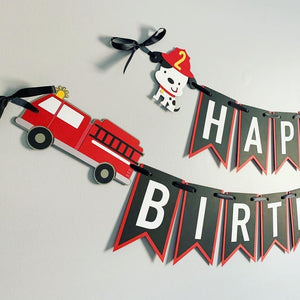 firetruck birthday banner