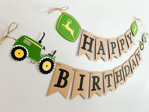 tractor birthday banner