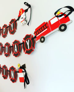 firetruck birthday banner