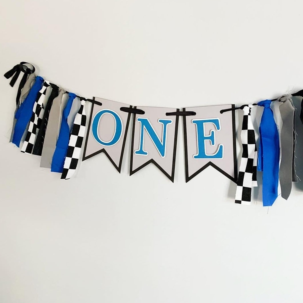 racing high chair banner