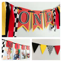 Load image into Gallery viewer, racing first birthday decorations
