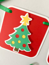 Load image into Gallery viewer, Christmas tree first birthday banner
