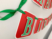 Load image into Gallery viewer, Christmas tree first birthday banner
