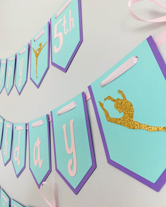 gymnastics birthday banner