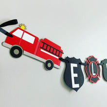 Load image into Gallery viewer, firetruck and police birthday decorations

