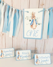 Load image into Gallery viewer, Peter Rabbit First Birthday Decorations
