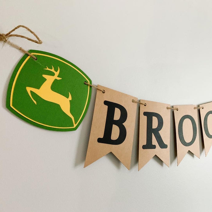 green tractor custom phrase banner