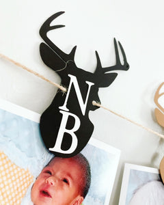 deer head birthday banner