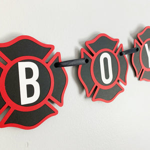 firetruck its a boy banner