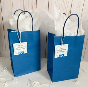 blue tractor party favor tags