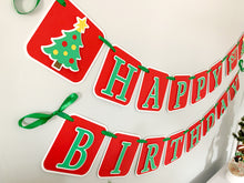 Load image into Gallery viewer, Christmas tree first birthday banner
