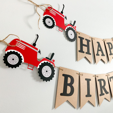 Load image into Gallery viewer, tractor birthday banner
